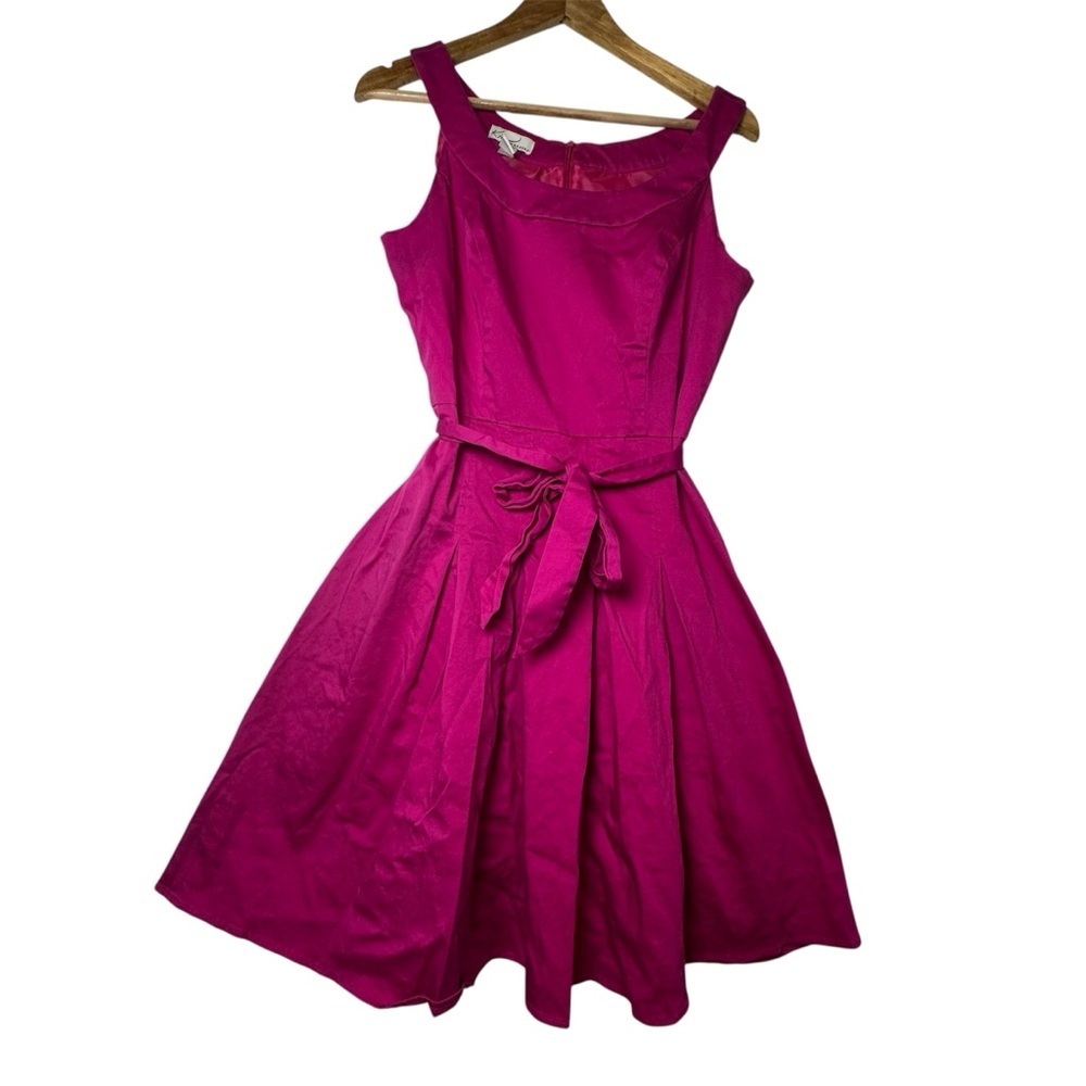 Kim Rogers Fuchsia Bouffant Cotton Blend Dress